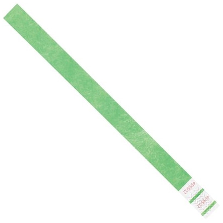Bsc Preferred 3/4 x 10'' Green Tyvek Wristbands, 500PK BUY00087243